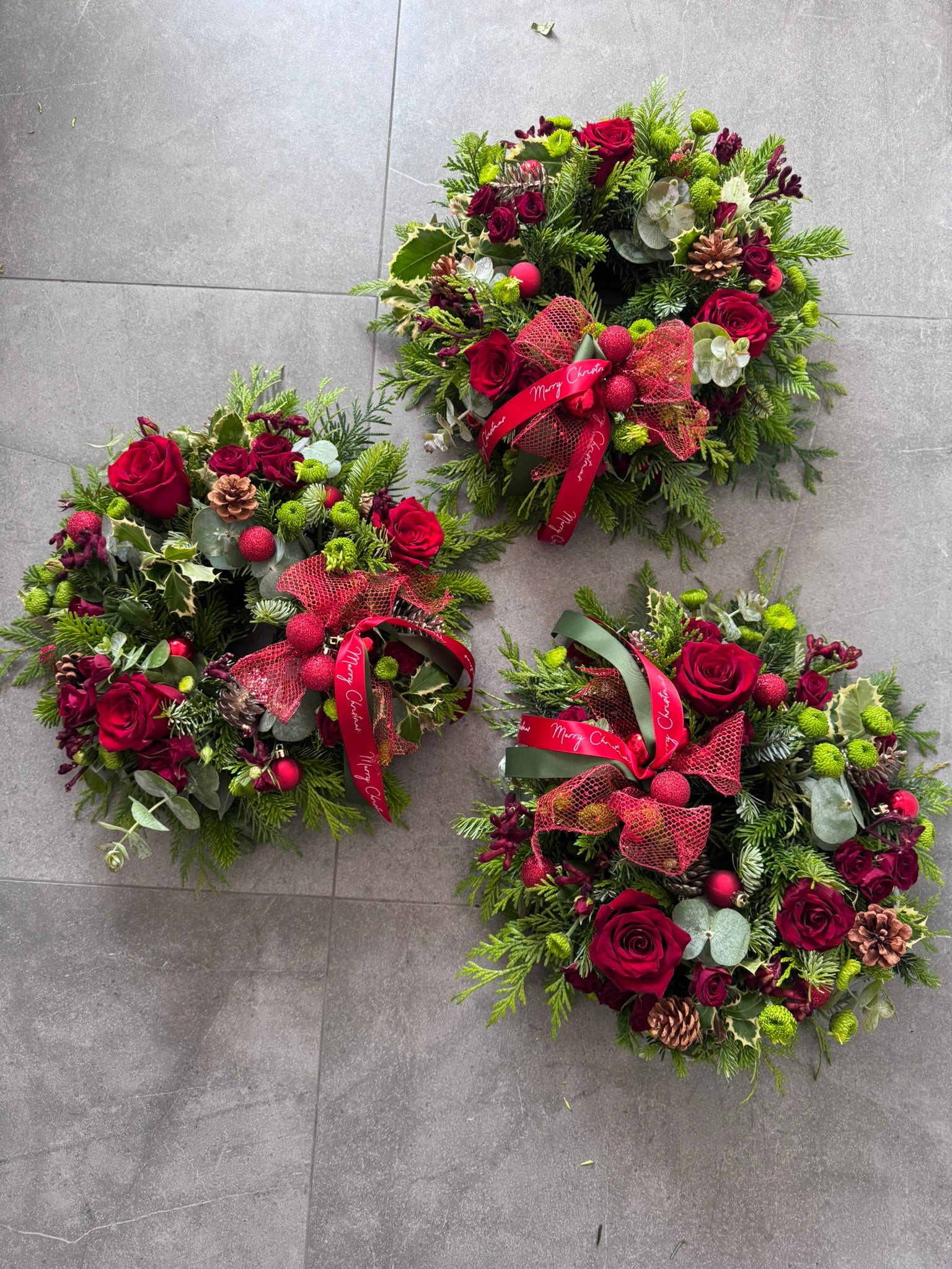 Christmas Wreath Table centerpieces