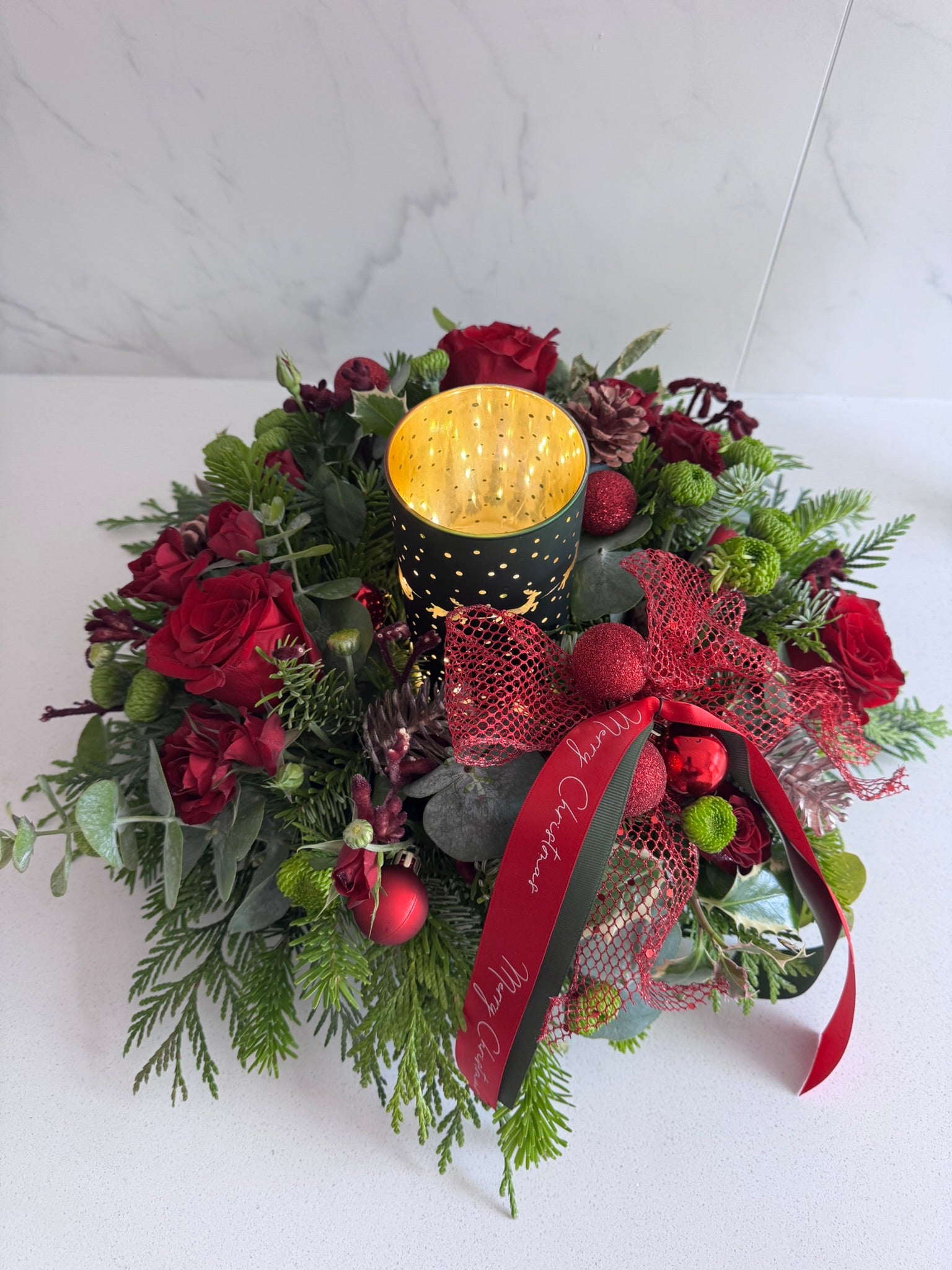 Christmas Wreath Table centerpieces