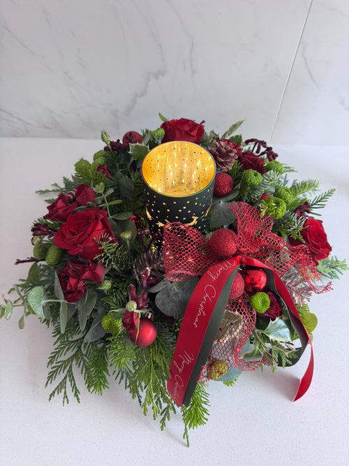 Christmas Wreath Table centerpieces
